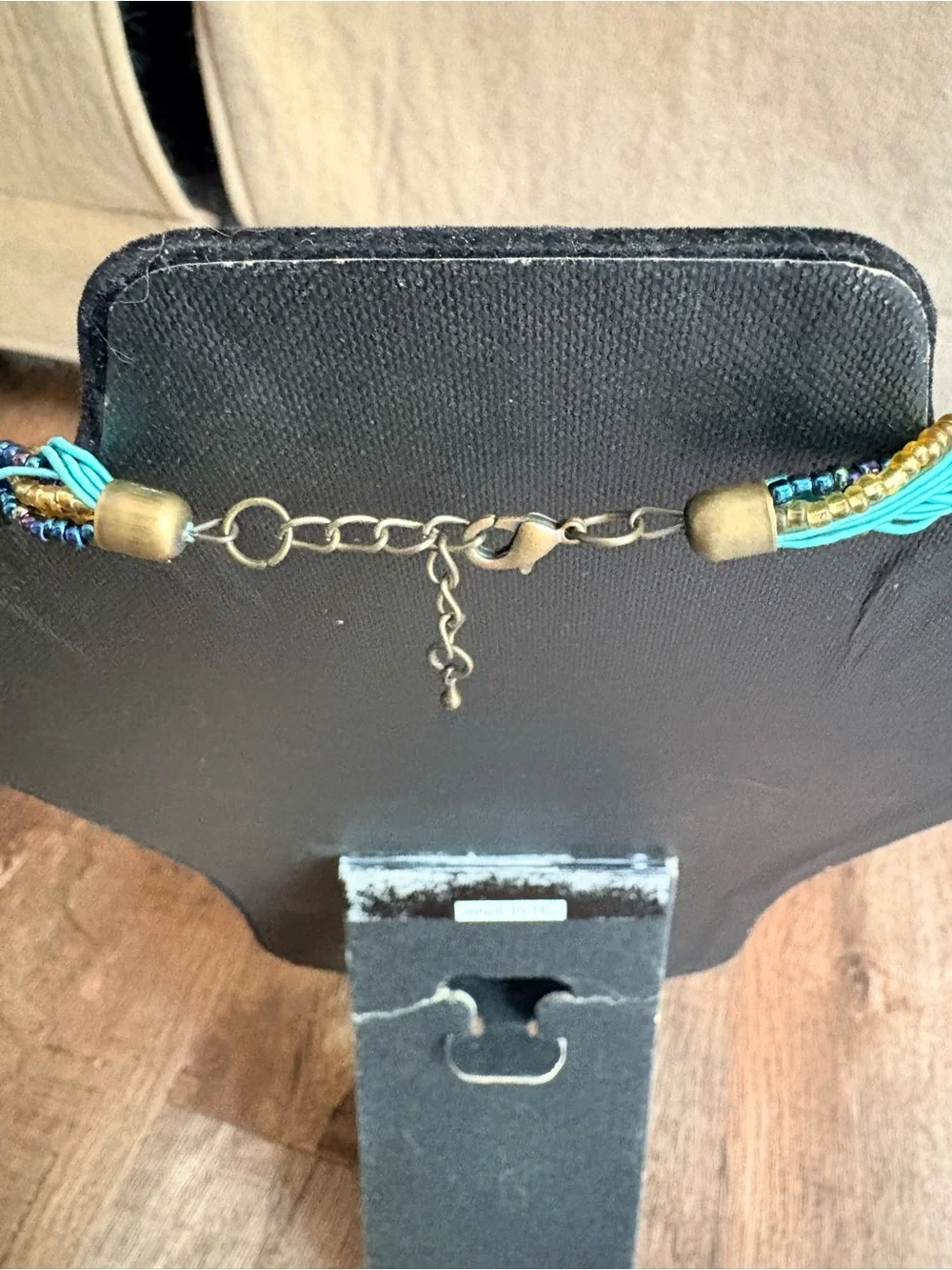 Turquoise Multi-Strand Beaded Necklace with Gold Accent